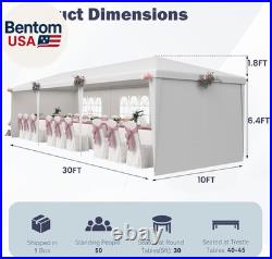 10X30Ft Party Tent with Sidewalls, Waterproof Outdoor Event & Wedding Canopy, 6