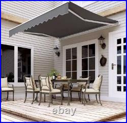10X8 ft Retractable Motorized Patio Awning GREY