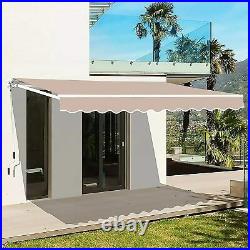 10ft Patio Canopy Retractable Sun Shade Awning Cover Outdoor Waterproof With Crank