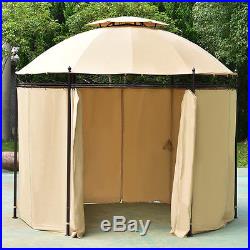 10ft Round Outdoor Gazebo Canopy Shelter Awning Tent Patio Garden New