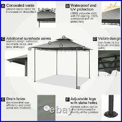 10ft X 10ft Outdoor Hardtop Gazebo with Stable Steel Frame&Mosquito Netting Walls