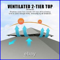 10ft X 10ft Outdoor Hardtop Gazebo with Stable Steel Frame&Mosquito Netting Walls