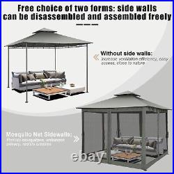 10ft X 10ft Outdoor Hardtop Gazebo with Stable Steel Frame&Mosquito Netting Walls