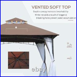 10ft x 10ft Outdoor Patio Gazebo Canopy Tent Coffee-AS