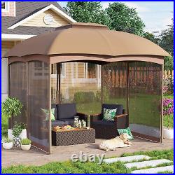 10ftx10ft Outdoor Canopy Tent Adjustable Height Patio Gazebo Tent with Netting