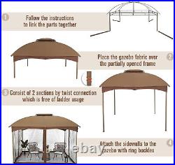 10ftx10ft Outdoor Canopy Tent Adjustable Height Patio Gazebo Tent with Netting