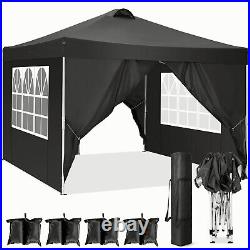 10ftx10ft Pop up Canopy Outdoor Instant Commercial Tent Heavy Duty Gazebo Black