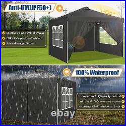 10ftx10ft Pop up Canopy Outdoor Instant Commercial Tent Heavy Duty Gazebo Black