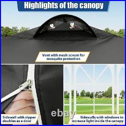 10ftx10ft Pop up Canopy Outdoor Instant Commercial Tent Heavy Duty Gazebo Black