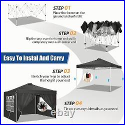 10ftx10ft Pop up Canopy Outdoor Instant Commercial Tent Heavy Duty Gazebo Black