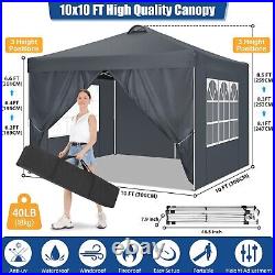 10x 10' Commercial Pop UP Canopy Tent Outdoor Folding Gazebo Wedding Party Tent