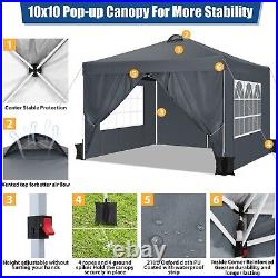 10x 10' Commercial Pop UP Canopy Tent Outdoor Folding Gazebo Wedding Party Tent