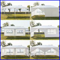 10x 20ft Heavy Duty Party Tent PE Gazebo Canopy With 6 Removable Wall White