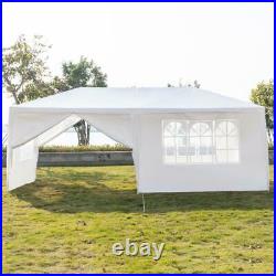 10x 20ft Heavy Duty Party Tent PE Gazebo Wedding Canopy with6 Removable Wall White