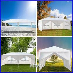 10x 20ft Heavy Duty Party Tent PE Gazebo Wedding Canopy with6 Removable Wall White