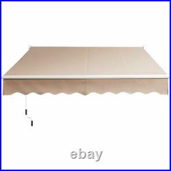 10x 8 Retractable Awning Aluminum Patio Sun Shade Awning Cover withCrank Handle