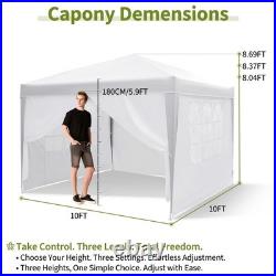 10x10/10x20ft Pop Up Canopy Tent with Sidewalls&Frame, Commercial Outdoor Canopy