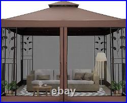 10x10/13'Hardtop Outdoor Gazebo with Aluminum Frame Double Roof Canopy for Party