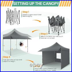 10x10/20/30 Pop Up Canopy with Sidewalls Heavy Duty Party Tent with Awning NEW