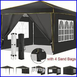 10x10 Black Ez Pop Up Canopy Outdoor Folding Gazebo Vendor Party Tent Commercial