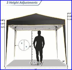 10x10 Black Ez Pop Up Canopy Outdoor Folding Gazebo Vendor Party Tent Commercial