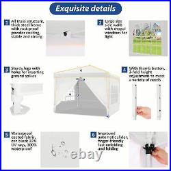 10x10 Canopy Commercial Instant Shelter Outdoor Portable Gazebo with 4 Sidewalls