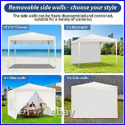 10x10 Canopy Commercial Instant Shelter Outdoor Portable Gazebo with 4 Sidewalls