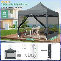 10x10 Canopy Tent, Heavy Duty Pop up Canopy with Sidewalls, Waterproof Easy S