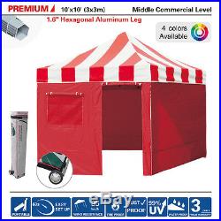10x10 Carnival EZ Pop Up Tent Commercial Canopy WithEnclosure Side Walls