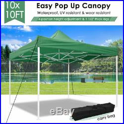 10x10' Commercial EZ Pop Up Canopy Tent Outdoor Bussiness Fair Instant Shelter