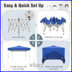 10x10' Commercial Pop UP Canopy Party Tent Folding Portable Canopy with Sidewall