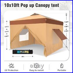10x10' Commercial Pop UP Canopy Party Tent Folding Portable Canopy with Sidewall