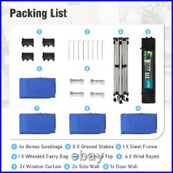 10x10' Commercial Pop UP Canopy Party Tent Folding Portable Canopy with Sidewall