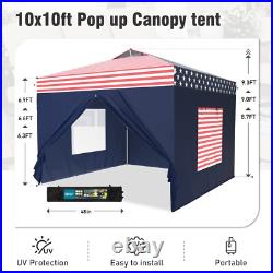 10x10' Commercial Pop UP Canopy Party Tent Folding Portable Canopy with Sidewall