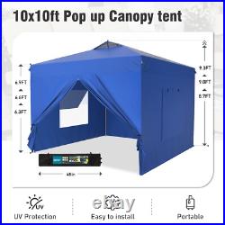 10x10' Commercial Pop UP Canopy Party Tent Folding Portable Canopy with Sidewall