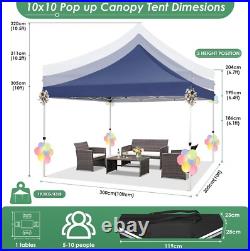 10x10' Commercial Pop UP Canopy Party Tent Folding Waterproof Gazebo Heavy Duty