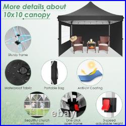 10x10' Commercial Pop UP Canopy Party Tent Folding Waterproof Gazebo Heavy Duty