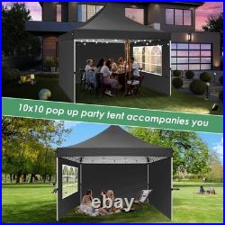 10x10' Commercial Pop UP Canopy Party Tent Folding Waterproof Gazebo Heavy Duty