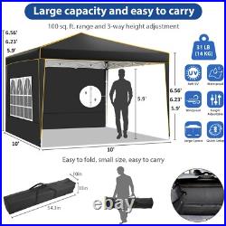 10x10' Commercial Pop UP Canopy Party Tent Folding Waterproof Gazebo Heavy Duty