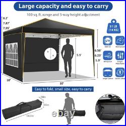 10x10' Commercial Pop UP Canopy Party Tent Folding Waterproof Gazebo Heavy Duty