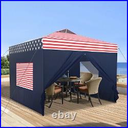 10x10' Commercial Pop UP Canopy Party Tent Folding Waterproof Gazebo With Sidewall