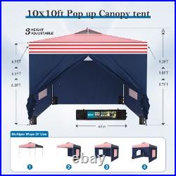 10x10' Commercial Pop UP Canopy Party Tent Folding Waterproof Gazebo With Sidewall