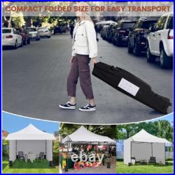 10x10 Commercial Pop-up Canopy Tent with 3 Sidewalls & Adjustable Awning