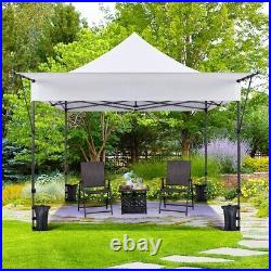 10x10 Commercial Pop-up Canopy Tent with 3 Sidewalls & Adjustable Awning, White