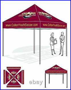 10x10 Custom Graphic LOGO Printed Top Cover For Pop Up Event Canopy Instant Tent