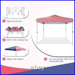 10x10'EZ Pop Up Canopy Outdoor Wedding Party Tent Folding Gazebo with Roller Bag