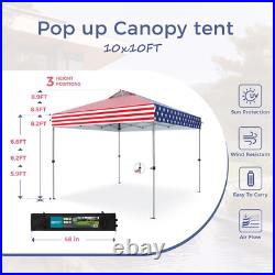 10x10'EZ Pop Up Canopy Outdoor Wedding Party Tent Folding Gazebo with Roller Bag