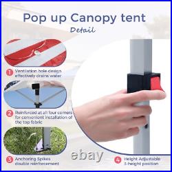 10x10'EZ Pop Up Canopy Outdoor Wedding Party Tent Folding Gazebo with Roller Bag