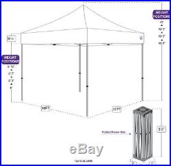 10x10 EZ Pop Up Canopy Tent Instant Shelter Folding Gazebo Commercial (White)