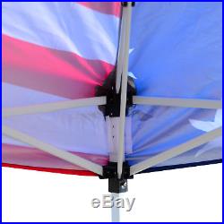 10x10 EZ Pop Up Party Wedding Tent Patio Gazebo Canopy Outdoor Mesh US Flag Bag